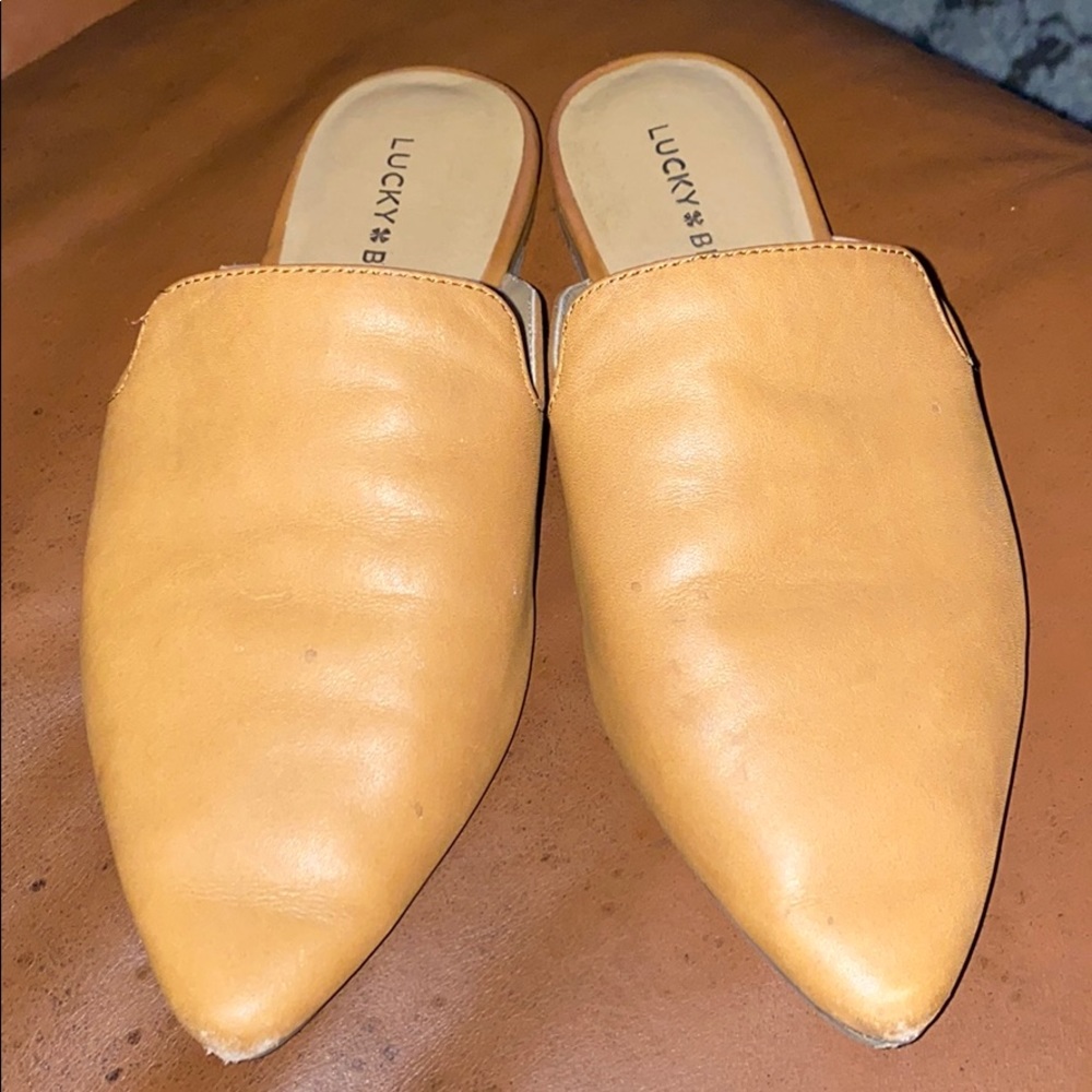Lucky Brand Brown Leather Slides